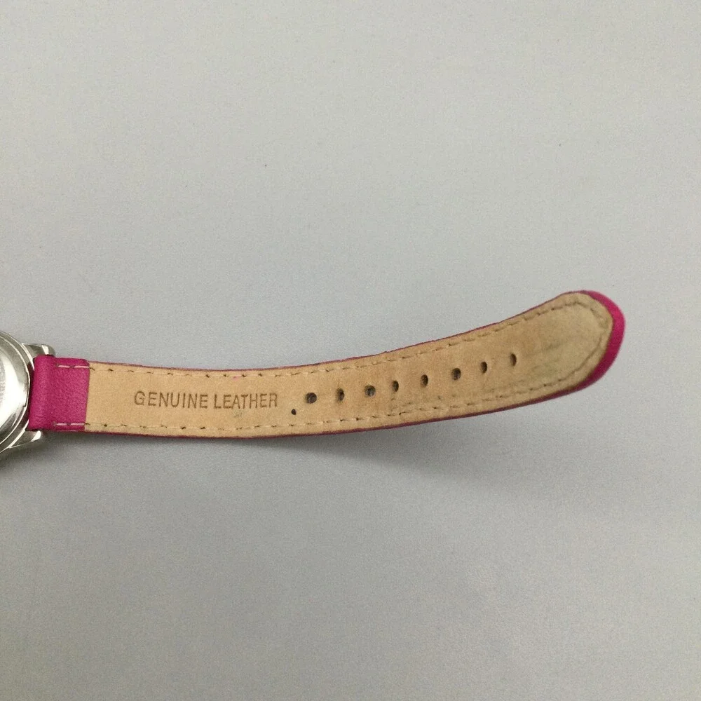Disney Minnie Mouse Girls Watch 23mm Silver Tone Pink Leather MCO242 New Battery